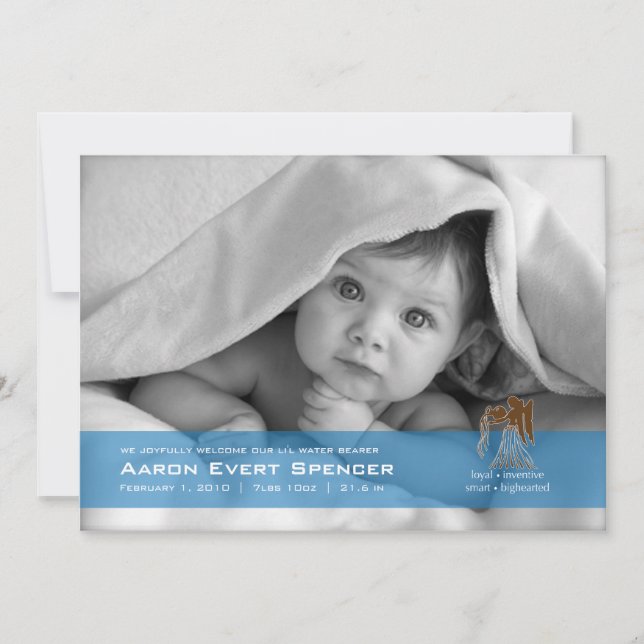 Aquarius, o Anúncio de Nascimento da Foto do Porta (Frente)