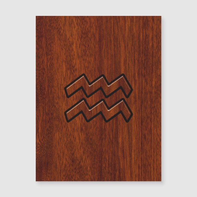 Aquarius Zodiac - Símbolo Mahogany - Estilo de Mad (Frente)