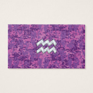 Aquarius Zodiac - Sinal de fuchsia digital camo