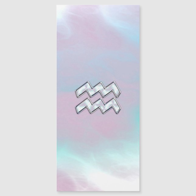 Aquarius Zodiac - Sinal Pastel Mãe do Decor Pérola (Frente)