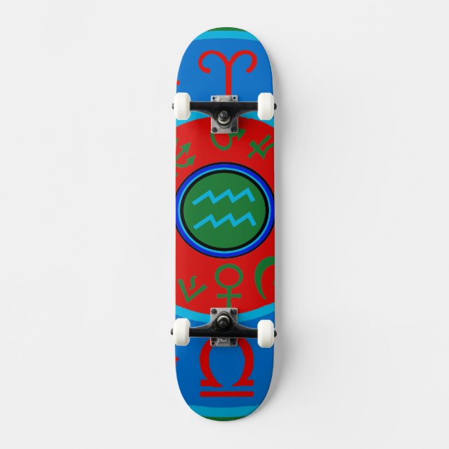Aquarius Zodiac Skateboard (Frente)