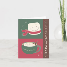 Aqueça o cartão do feriado do chocolate quente dos