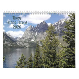 Aquelas Grand Tetons, um Calendário de 2026 de 12 