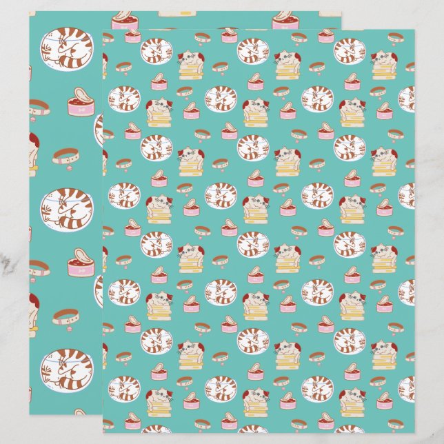 Aquele Padrão De Gato Gato De Papel Gato (Frente/Verso)