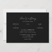 Aqui está um convite para casamento de história B/