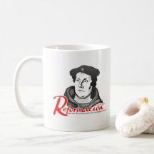 Aqui eu estou caneca da reforma de Martin Luther a