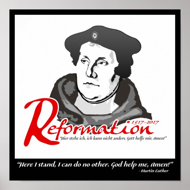 Aqui Eu Sou O Poster Martin Luther Reformation 500 (Frente)