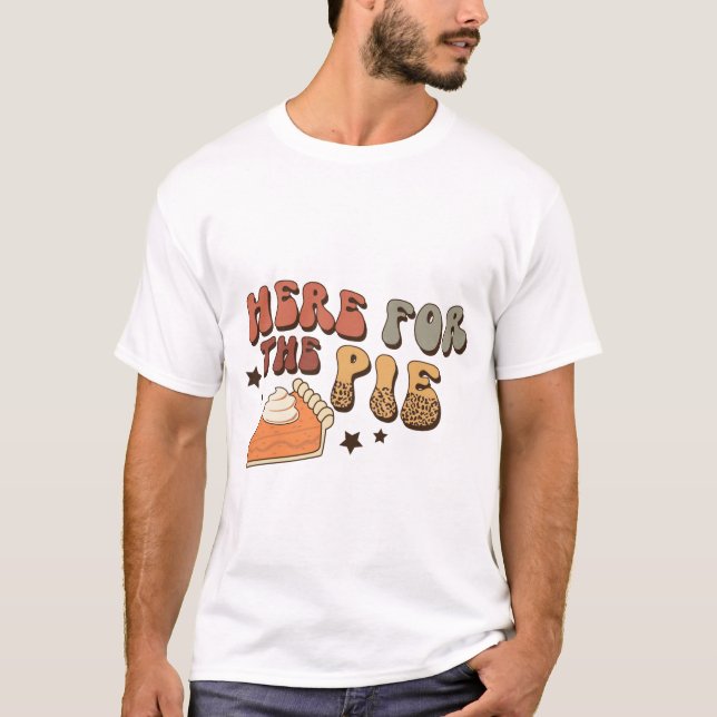 Aqui para a Camisa de Ação de Graças da Pie Funny (Frente)