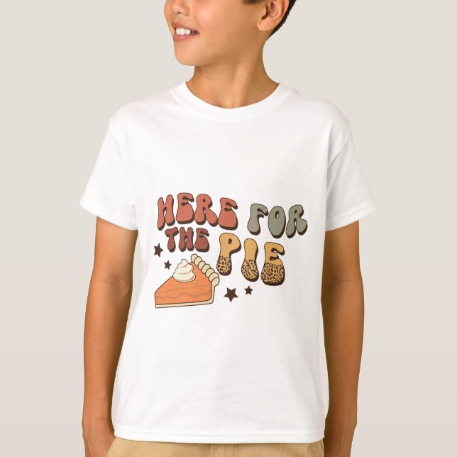 Aqui para a Camisa de Ação de Graças da Pie Funny (Frente)