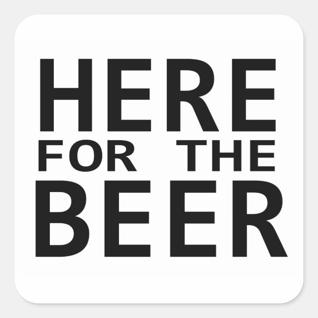 Aqui para a cerveja, simples adesivos brancos pret (Frente)