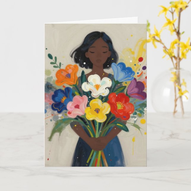 Aqui para sentar com você Cartão de simpatia (Flor Amarela)