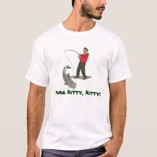 Aqui t-shirt do peixe-gato do gatinho