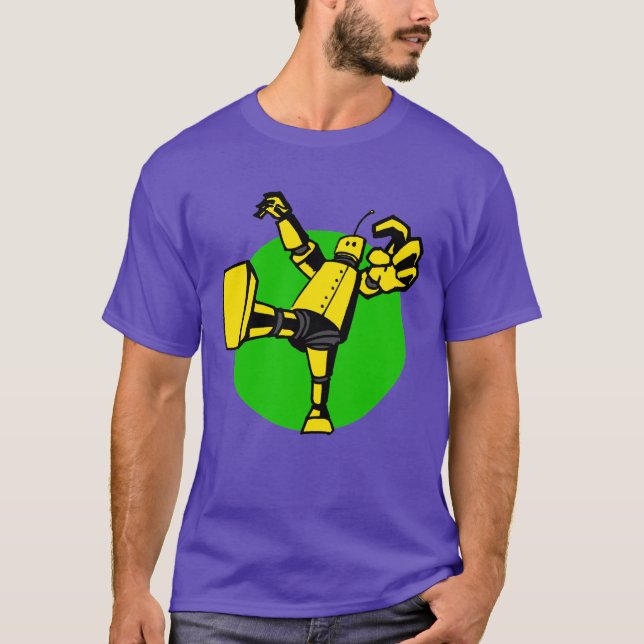 Aqui Vem A Camisa Robô Das Máquinas De Pensar (Frente)