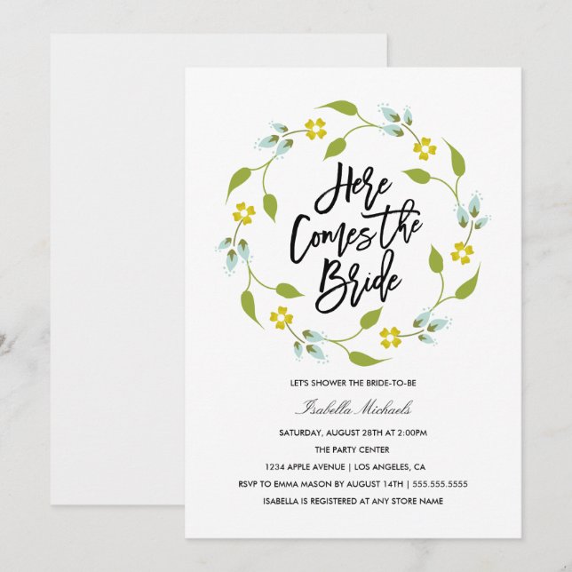 Aqui Vem A Noiva | Guardar O Anúncio De Data (Frente/Verso)