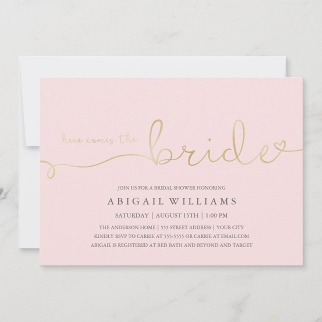 Aqui vem o convite da noiva-chá (Frente)