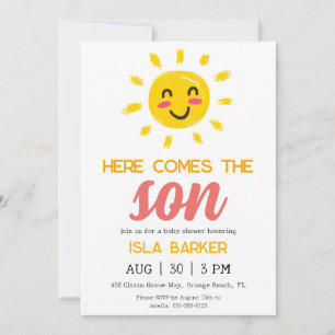 Aqui vem o convite para o chá de fraldas de sol