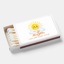 Aqui Vem o Filho Chá de Bebê Sol Desenhado à Mão