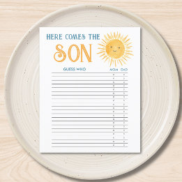 Aqui Vem o Filho Jogo de Advinhação para Chá de Be