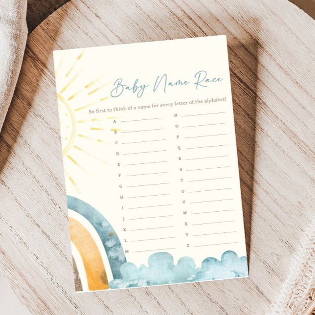Aqui Vem o Filho Jogo de Corrida de Nomes no Chá d (Here Comes the Son Baby Shower Game)