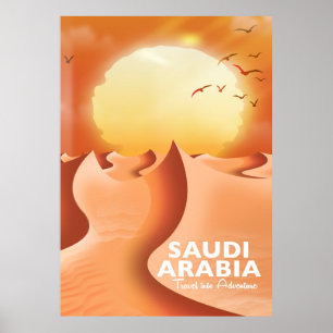 Arábia Saudita pelo poster de viagens do ar