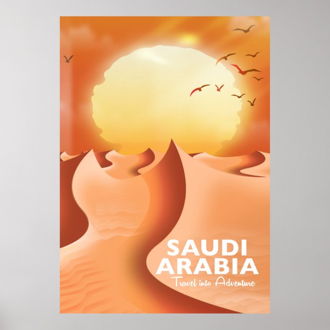 Arábia Saudita por poster de viagens Aéreo (Frente)