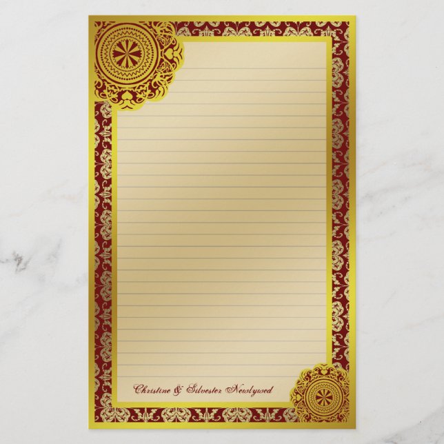 Arábico Dourado, papelaria (Frente)