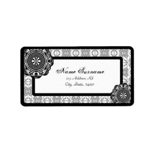 Arábico Preto Lace, etiquetas de endereço