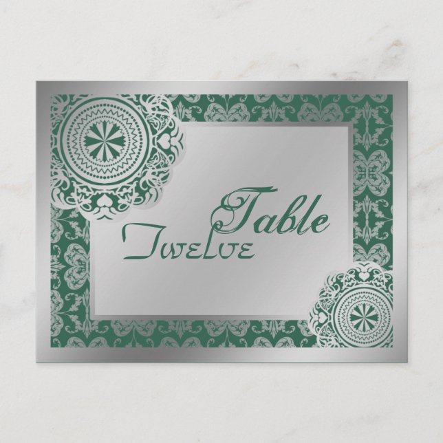 Arábico Silver Lace, mesa com o cartão postal (Frente)