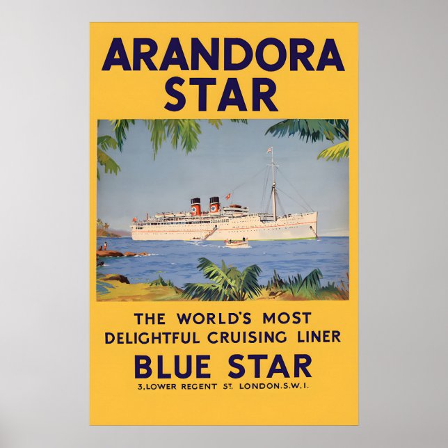 Arandora Star Cruise Ship Poster Vintage Maritime (Frente)