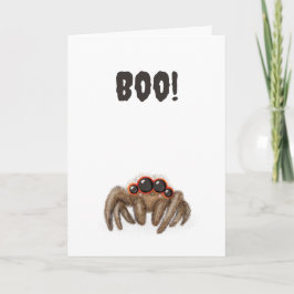Aranha assustadora 'Boo!' cartão de Dia das Bruxas