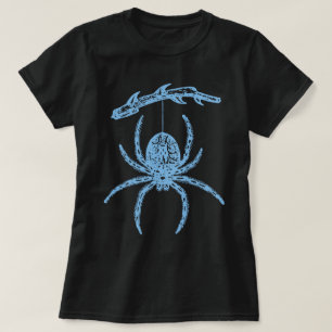 Aranha Azul Que Prende Da Camisa T Do Ramal