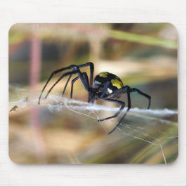 Aranha de jardim preta & amarela Mousepad do