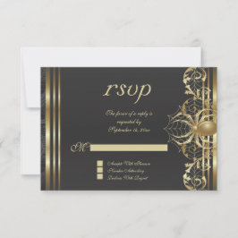 Aranha Dourada no Convite RSVP Preto