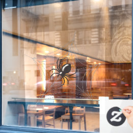 Aranha gigante de Halloween em sua teia