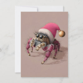 Aranha saltadora de cartões de Natal únicos e inco