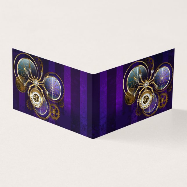 Aranha Steampunk em Fundo Roxo (Exterior)