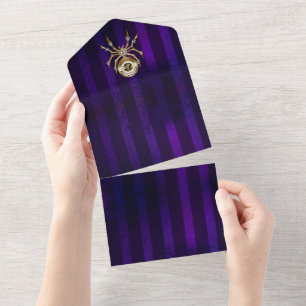 Aranha Steampunk no fundo roxo