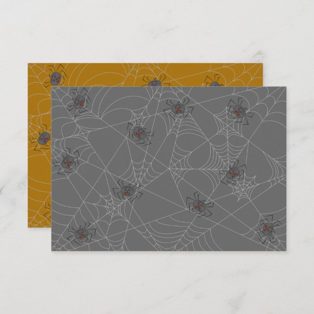 Aranhas do Dia das Bruxas e abóboras (Frente/Verso)