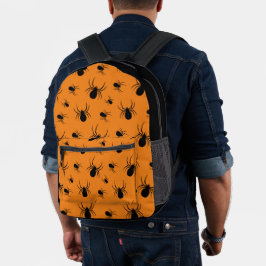 Aranhas Padrão de Halloween Preto e Laranja