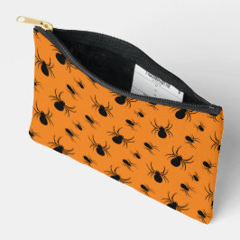 Aranhas Padrão de Halloween Preto e Laranja