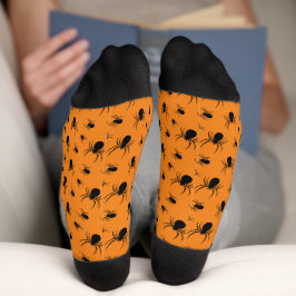Aranhas Padrão de Halloween Preto e Laranja