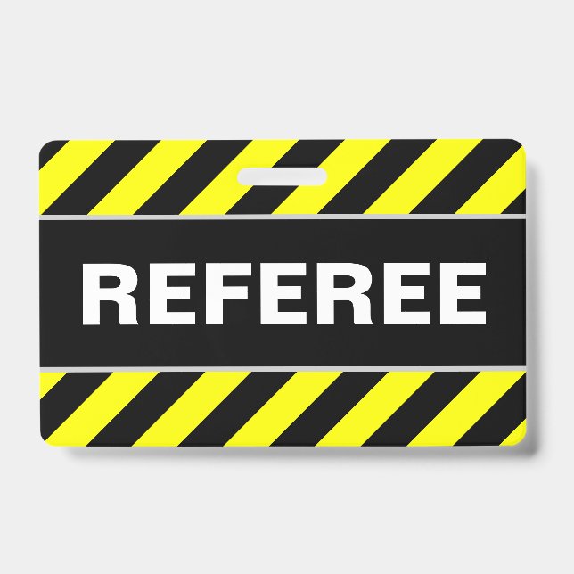 "ÁRBITRO" + Crachá preto & amarelo das listras (Front)
