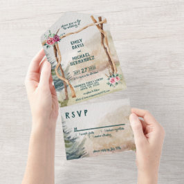 Arbor Rustic Mountain Arbor Evergreen Casamento
