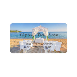 Arbusto de Casamento de Praia Tropical Etiqueta de