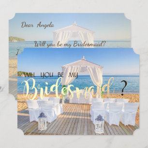 Arbusto de Casamento na Praia Tropical  Cartão de 