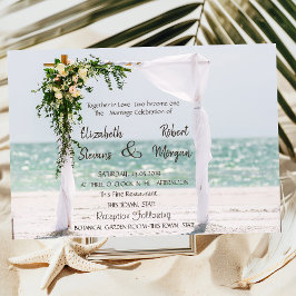 Arbusto Floral de Casamento na Praia Convite de C