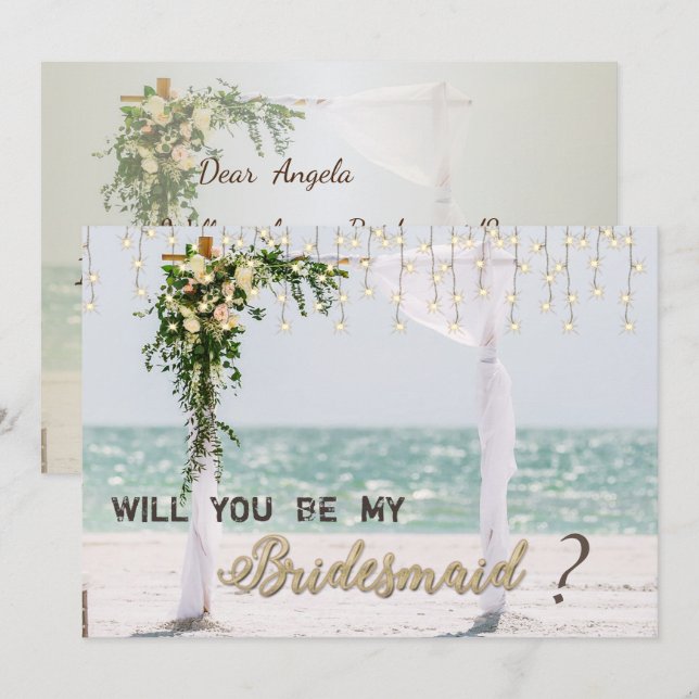 Arbusto Floral para Casamento na Praia Cartão de D (Frente/Verso)