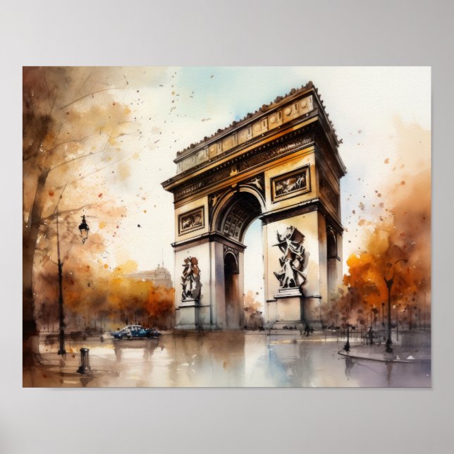 Arc De Triomphe Paris França Art Impressão Poster (Frente)