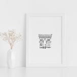 Arc de Triomphe - Poster de Ilustração de Mão<br><div class="desc">Este é um desenho desenhado à mão do Arc de Triomphe em Paris.</div>