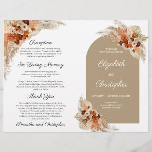 Arca de boho terracotta queimada laranja floral tr